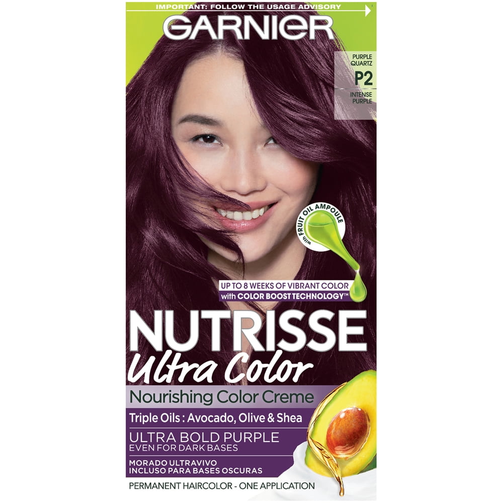 Garnier Nutrisse Ultra Color Nourishing Bold Permanent Hair Creme, P2  Intense Purple, 1 Kit - Walmart.com