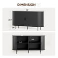 thumbnail image 2 of MARNUR Sideboard Buffet Cabinet 55" Storage Cabinet with 2 Sliding Tambour Doors, Adjustable Shelves for Kitchen Office Bedroom Hallway Entryway, Black, 2 of 10