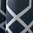 thumbnail image 3 of Quality Home Geometric Trellis Printed Room Darkening Curtains - Stainless Steel Nickel Grommets - Navy - 52"W x 96"L - (Set of 2 Panels), 3 of 4