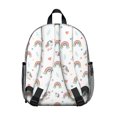 thumbnail image 3 of Unicorn and Leaf White Pattern Backpack for School, Cute School Bag with Adjustable Shoulder Straps and Padded Back, 13.8"x11.4"x6", 3 of 5