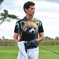thumbnail image 3 of Fotbe Forest Plant Raccoon Camiseta Polo de Golf para Hombre con Estampado – Camisa Deportiva Transpirable con Cuello Abotonado-X-Large, 3 of 6