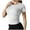 White, variant on fatyb Women's Crop T-Shirts Short Sleeve Ruched Basic Tees Casual Crewneck Summer Slim Going out Tops