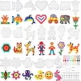 thumbnail image 1 of DIY Craft Beads Multicolor Small Pieces Colored Cards 20 Pieces Colored Cards MM Fuse Beads Peg Board Transparent Animal Shape Plastic Peg Board Craft Tray, 1 of 5
