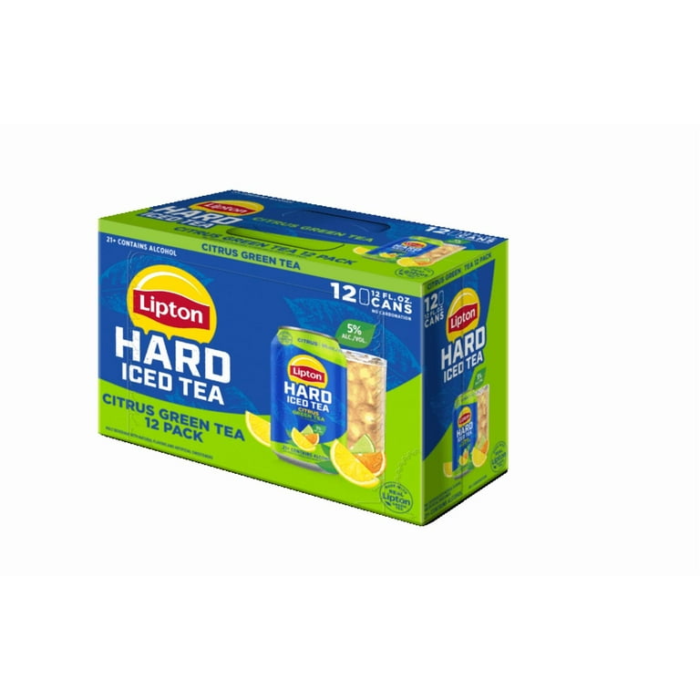 Lipton Hard Iced Tea Citrus Green Tea, 12 Pack, 12 fl oz Cans, 5