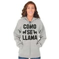 thumbnail image 3 of Como Se Llama Alpaca Animal Humor Unisex Fleece Graphic Zip Up Hoodie Brisco Brands 2X, 3 of 5