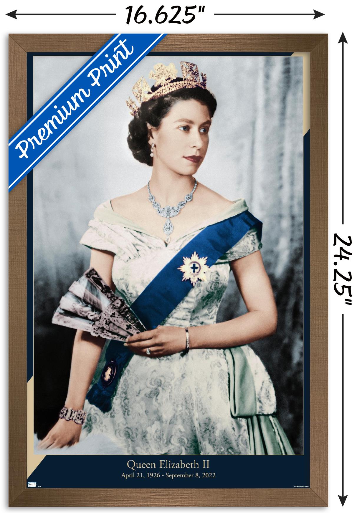 Queen Elizabeth II - Queen Wall Poster, 14.725" x 22.375" Framed