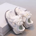 thumbnail image 2 of Encajes de Zapato Blanco para Niños Primavera Y Verano Niñas Planas Suaves de Moda de Malla de Estrellas Encaje Casual Arco Zapatos de Carrera Encajes de Zapato Blanco para Zapatillas Deportivas, 2 of 7