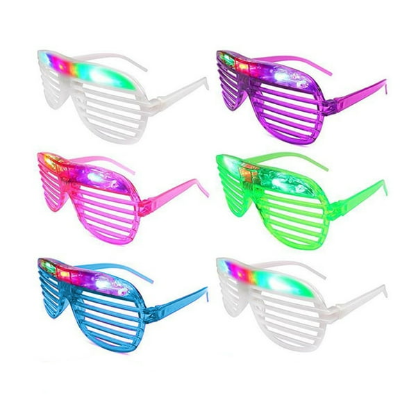 12 pcs Slotted Shutter Shade Sunglasses Blinking Led Light Up Eyeglasses Flashing Party Gift Bag Fillers