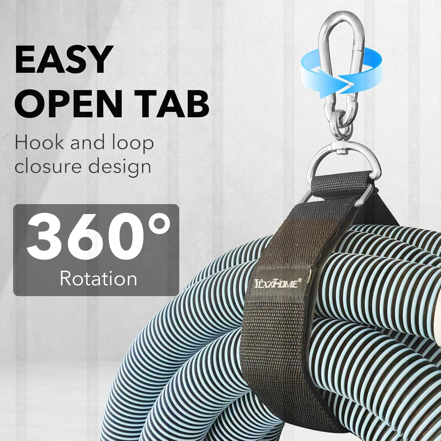 FEFEFW-2-Pack Heavy Duty Storage Strap with 360° Rotating Carabiner & Velcro – High Load Capacity, Wall, Ceiling, Netting Mount, PP Webbing for Hose, Cord, Ladder, Garage, Garden, Tennis Court, RV