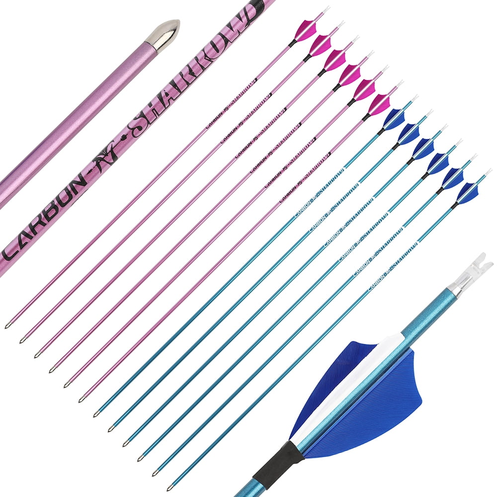 AME 31 inch Pure Carbon Arrows ID4.2mm Feathers SP400-1000 Archery Bow Shooting Hunting