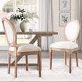 thumbnail image 6 of Tzicr French Dining Chairs Set of 4,Mid Century Upholstered Dining Chairs with Round Backrest Solid Wood Frame, Farmhouse Dining Chairs for Dining Room, Bedroom, Kitchen.(Beige), 6 of 6