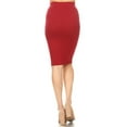thumbnail image 3 of Women's Plus Size Elastic High Waist Casual Bodycon Solid Pull On Midi Skirt, 3 of 5