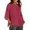 ZB Red, variant on HCYSFG Plus Size Blouses for Women Summer Chiffon 3/4sleeve Tunic Tops Dressy Scoop Neck Casual Loose Flowy Shirts