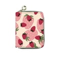 thumbnail image 1 of Bonitos tarjeteros para mujer con diseño de fresa y cremallera alrededor de la cartera delgada de piel sintética MFZFUKR BST3001801-2, 1 of 5