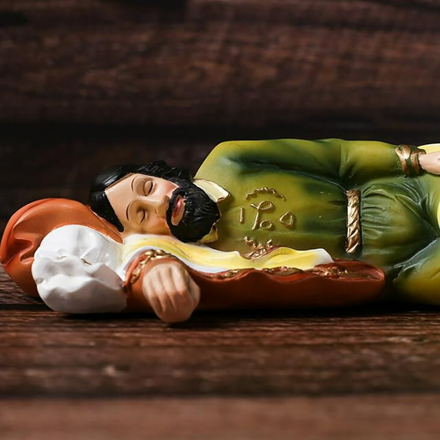 fheaev Statue de Sommeil Saint Statues Religieuses en Résine Figurine Cadeaux Décoration