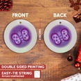 thumbnail image 3 of 3drose, Cute Butterfly on Purple Dots 1, Circle Porcelain Ornament, 3 of 7