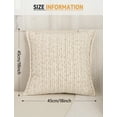 thumbnail image 2 of HonorHut Jacquard Throw Pillow Covers Soft  Vintage Square Pillow  Boho Striped  Pillowcase Protector 18x18inch Pack of 2 Khakimi, 2 of 6