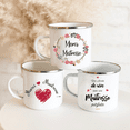 thumbnail image 2 of Tazas de esmalte con estampado de flores francesas, creativas, para café, leche, vino, cerveza, zumo, escuela, hogar, con asa, regalo para profesores, 2 of 5