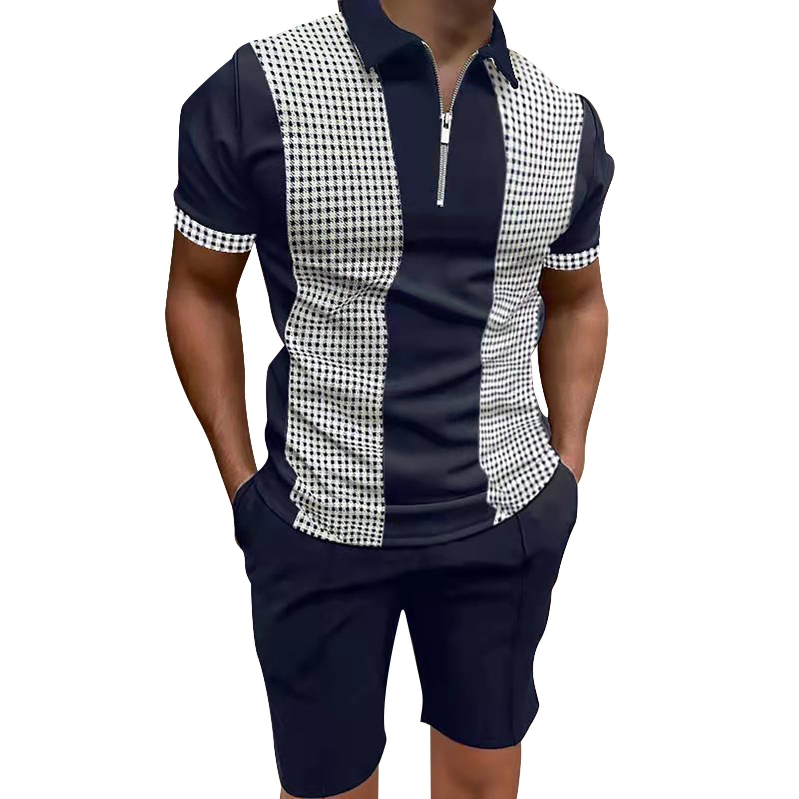 Ociviesr Men's Shirt And Shorts Set 2 Piece Summer Outfits Fashion