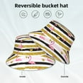 thumbnail image 4 of Kdxio Reflective Bucket Hat - Gold Glittering Hearts and Flamingos Print Bucket Hat for Men,Women, 4 of 9