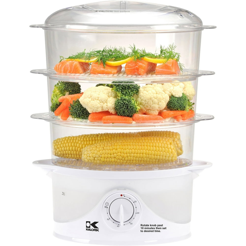 Kalorik 9 Quart White 3Tier Food Steamer with Turbo Steam Walmart