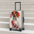 thumbnail image 5 of Colorful Dachshund Art Luggage Cover Anti Scratch, Elastic Suitcase Protector Suitcase Covers for Luggage Fits 18-32 Inch Luggage, 5 of 5