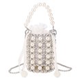 thumbnail image 1 of Perle Synthétique Métal Sac Seau Cristal Robe de Soirée Portefeuille et Sac à Main Formelle Sac à Main de Mariage, 1 of 7