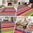 thumbnail image 5 of Mexican Style Area Rugs 8'x10', Washable Small Throw Rugs for Living Room Patio, Colorful Mexico Stripes Orange Purple Indoor Outdoor Rug Non-Slip Low Pile Carpet Runner Reversible Floor Mats, 5 of 8