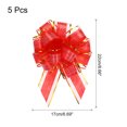 thumbnail image 2 of Uxcell 5pcs Lazos grandes para envolver regalos, lazos de organza para cestas de boda, regalos, rojo 17 cm, 2 of 6