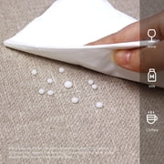 78x55in Beige Solid Waterproof Linen Fabric Rectangle Tablecloth