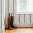 thumbnail image 2 of Chesapeake Linette Blue Fabric Stripe Prepasted High Performance Wallpaper, 20.5-in by 33-ft, 56.4 sq. ft., 2 of 3