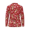 thumbnail image 5 of Yuyamidu Reindeer Long Sleeve Golf Shirts for Woman Size S HO-HO-HO Athletic Tennis Shirts Christmas Quarter Zip Workout Shirts, Red, 5 of 8