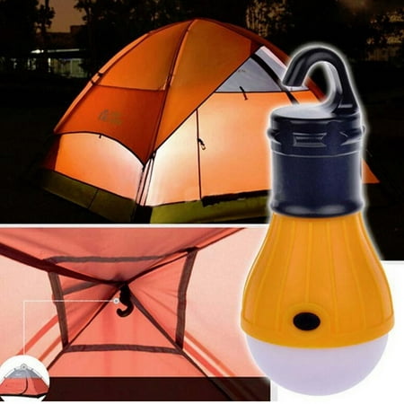 Portable LED Lantern Tent Light Bulb for Camping Hiking Fishing Emergency Battery Powered Light (Orange)