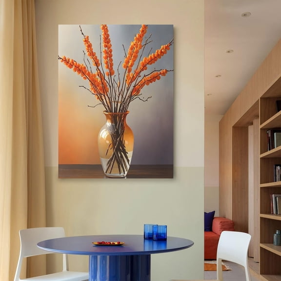 Canvas Wall Art Print - Home Decor Painting - Willows in Orange Two 24x32