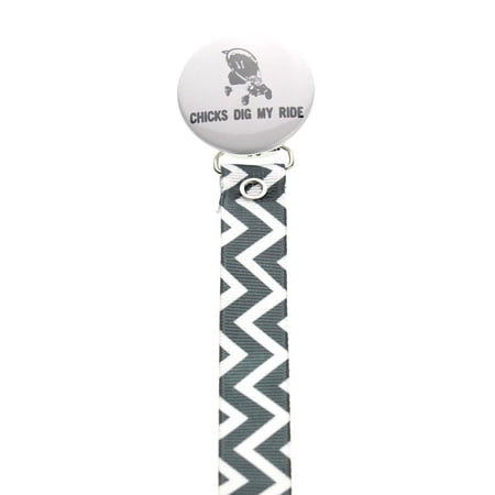 White Chicks Dig My Ride Pacifier Clip