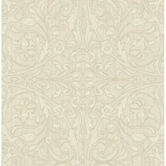 Sirpi Fenice Beige Scroll Wallpaper, 20.5-in by 33-ft, 56.4 sq. ft