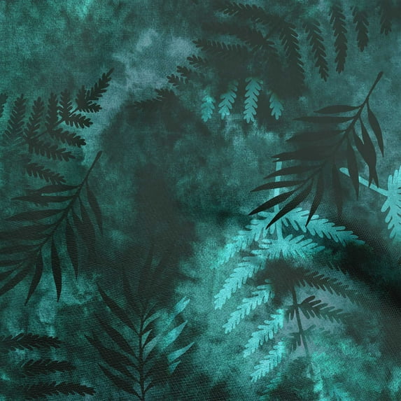 oneOone Silk Tabby Dark Green Fabric Tropical Watercolor Diy Clothing Quilting Fabric Print Fabric By Yard 42 Inch Wide