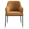 thumbnail image 6 of Modway Jovi Performance Velvet Dining Armchair Set of 2 in Black Cognac, 6 of 8