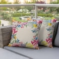 thumbnail image 4 of Easter Pillow Covers 2 Pack Colorful Eggs Roses Tulips Daisy Berries Retro Linen Pillowcase Waterproof Outdoor Throw Pillow Cover for Patio Garden Square Cushion 24”x24”, 4 of 9