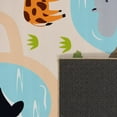 thumbnail image 4 of Kids Rug Non-Slip Play Mat with Wild Animals in Beige, 4 of 5