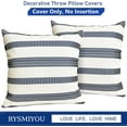 thumbnail image 4 of Decorative Throw Pillow Covers Set of 2 Blue Boho Striped Pillow Covers 16x16 Inch Throw Pillow Cover Linen Pillowcase Farmhouse Outdoor Pillow Covers for Couch Sofa Bed Living Room, 4 of 6