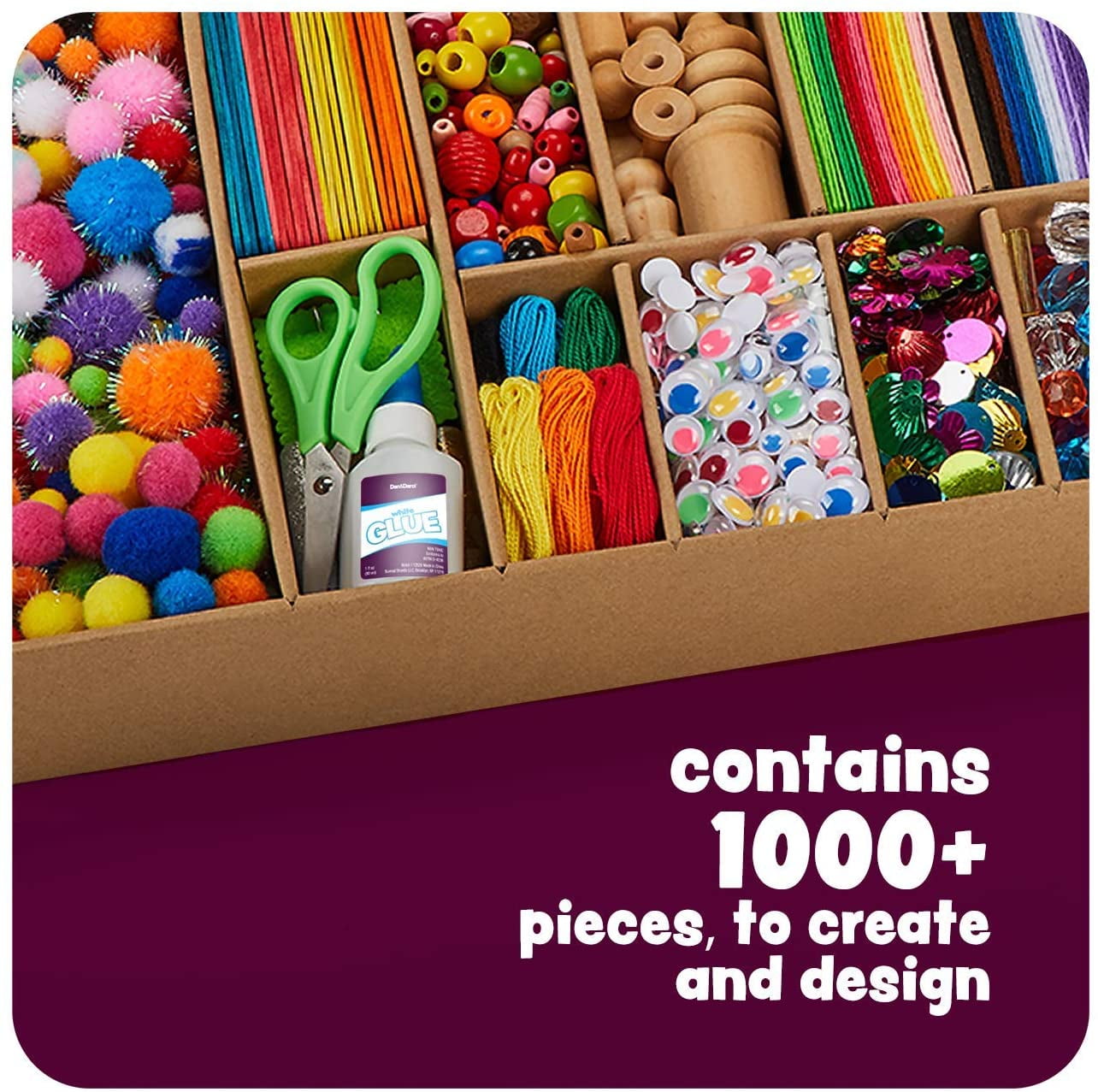 Arts and Crafts for Kids, 2200+ Piece Craft Kit Library in a Box for Kids  Age 4 5 6 7 8 9 10 11 & 12 Year Old Boys & Girls, Crafting Supplies Set