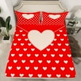 thumbnail image 2 of Manfei Love Heart Print Girl 4 Pieces Queen Sheet Sets,Happy Valentine's Day Ultra Soft Flat Sheet,Romantic Lover Couple Queen Fitted Sheet,Microfiber Bedroom Decor, 2 of 7
