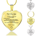 thumbnail image 2 of Collar de acero inoxidable con colgante de corazón de melocotón y llavero de amor, regalo de Navidad con personalidad, 2 of 6