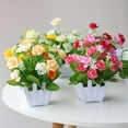 Artificial Potted Flowers Fake False Plants Outdoor Garden Home In Pot