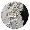 thumbnail image 3 of Designart "Tranquility Unleashed White and Black I" Abstract Marble Round Metal Art, 3 of 5