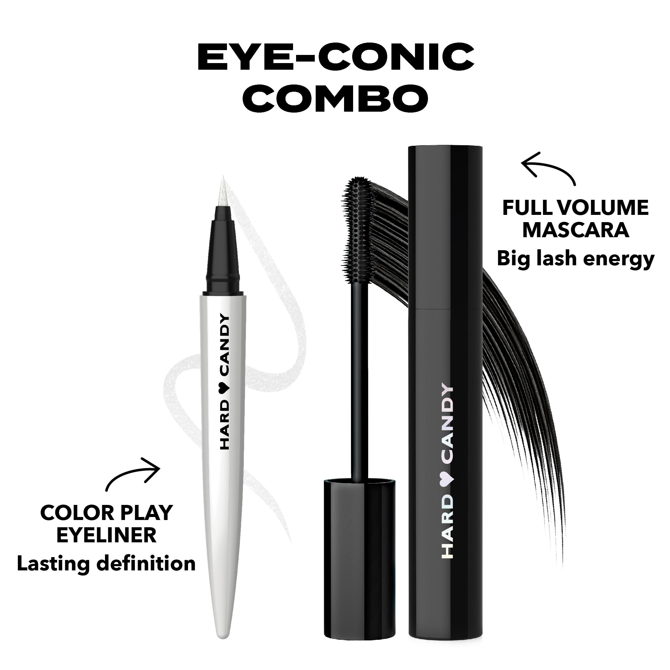 (2 pack) Hard Candy Party Lines Color Play Eyeliner, Liquid Liner, 24HR Wear, Snowed In, Metallic White