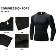 thumbnail image 5 of YUSHOW Men's Long Sleeve Compression Shirts Running Basketball Base Layer Athletic Workout Shirt Black,L, 5 of 7
