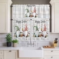 thumbnail image 3 of Kitchen Window Curtains Valance and Tier Set, Happy Easter Words Gnomes Rod Pocket Tier Curtain Valance Set, Eggs on Wood Board Light Filtering Cafe Curtains for Bedroom Living Room, 3 of 9