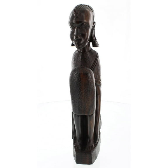 Hardwood Collectible Figurine Sitting Makonde Woman
